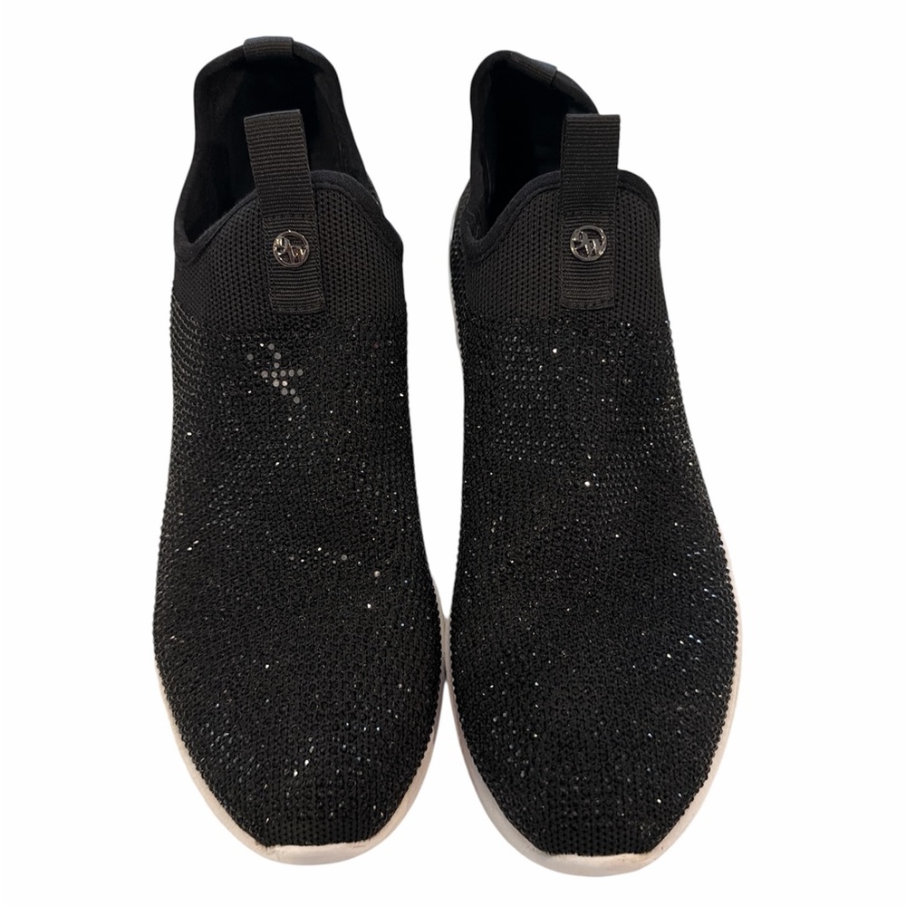 Nine West Black Knit Slip-On Sneakers with Sparkle
